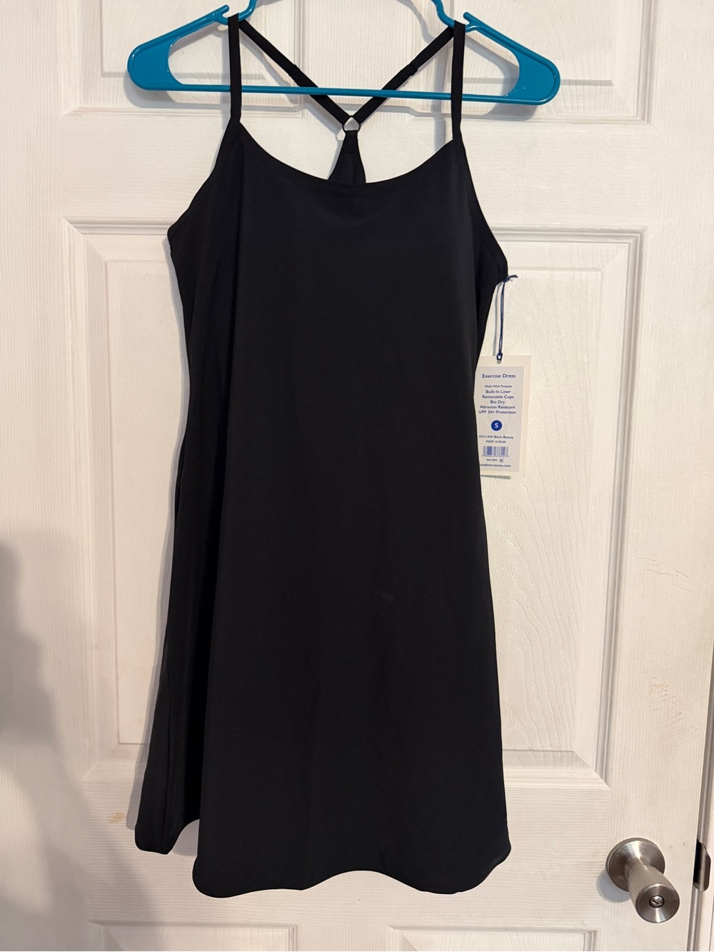 Black Strappy Women's exercise Dress - Classic Minimalist Style